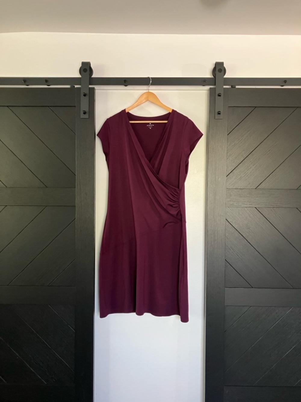 Athleta Deep Plum Wrap-Style Dress